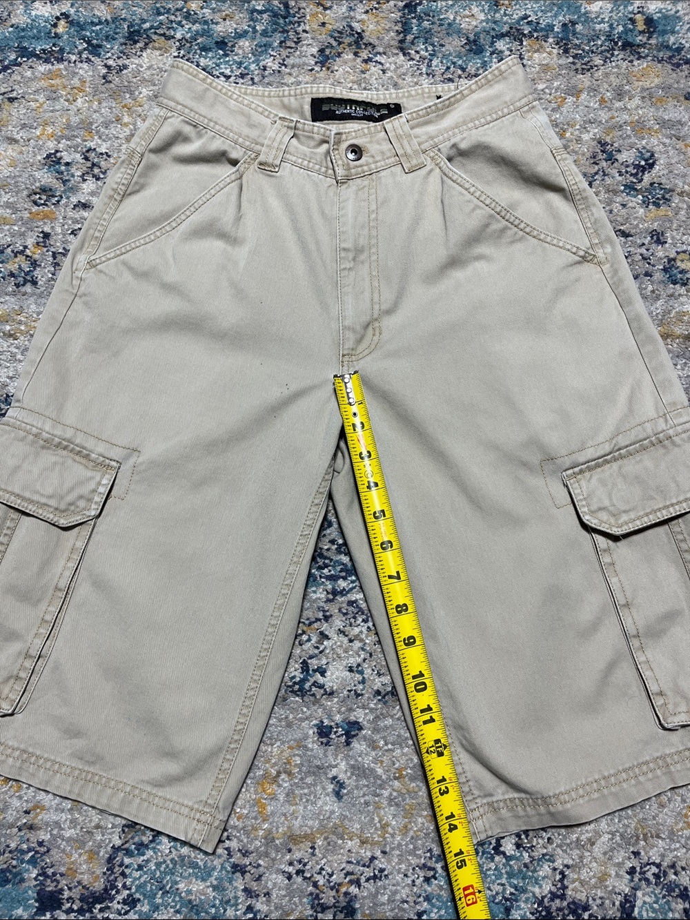 Y2K South Pole Baggy Tan Cargo Shorts with Embroidered Back Logo Size 29 - Picture 9 of 16